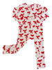 SIIX Collection - Red Bows / Organic Pointelle 2-Way Zip Romper: 18 - 24 mo.