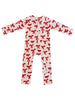 SIIX Collection - Red Bows / Organic Pointelle 2-Way Zip Romper: 18 - 24 mo.