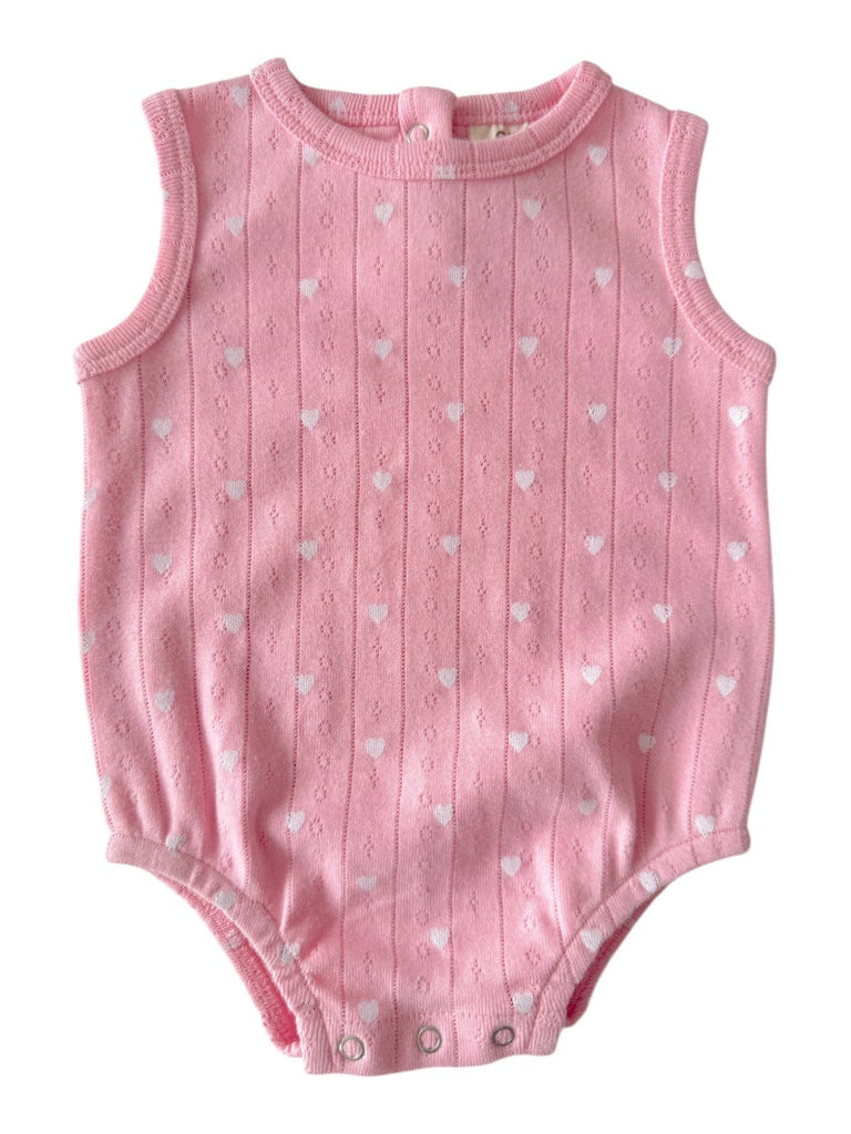 Onesie | Pink with White Heart