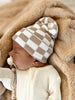 Beanie | Tan Checkerboard