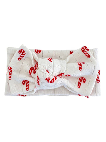 SIIX Collection - Candy Cane / Organic Pointelle Bow: 0 - 6 mo.