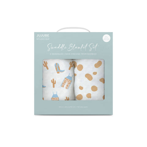 Swaddle Set | Howdy Partner Blue