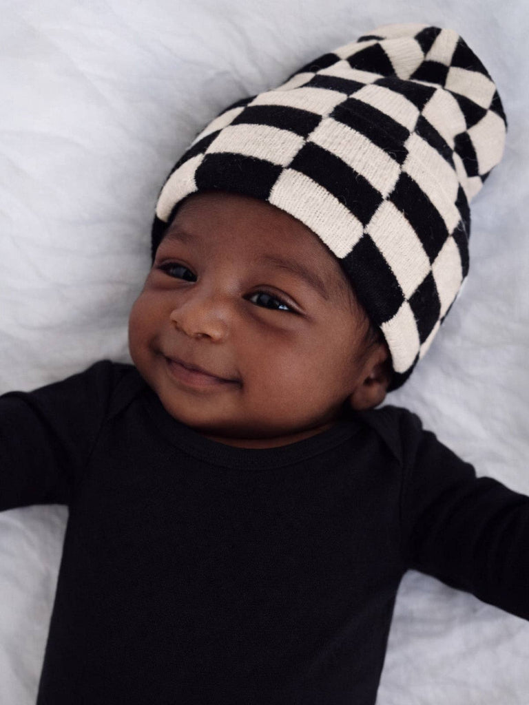 Beanie | B/W Checkerboard