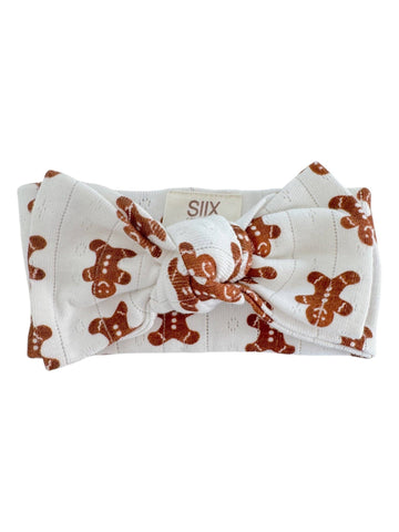SIIX Collection - Gingerbread / Organic Pointelle Bow: 0 - 6 mo.