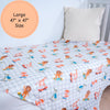 LollyBanks - Baby Muslin Swaddle Blanket 47x47 Wild Wheels