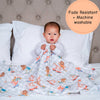 LollyBanks - Baby Muslin Swaddle Blanket 47x47 Wild Wheels