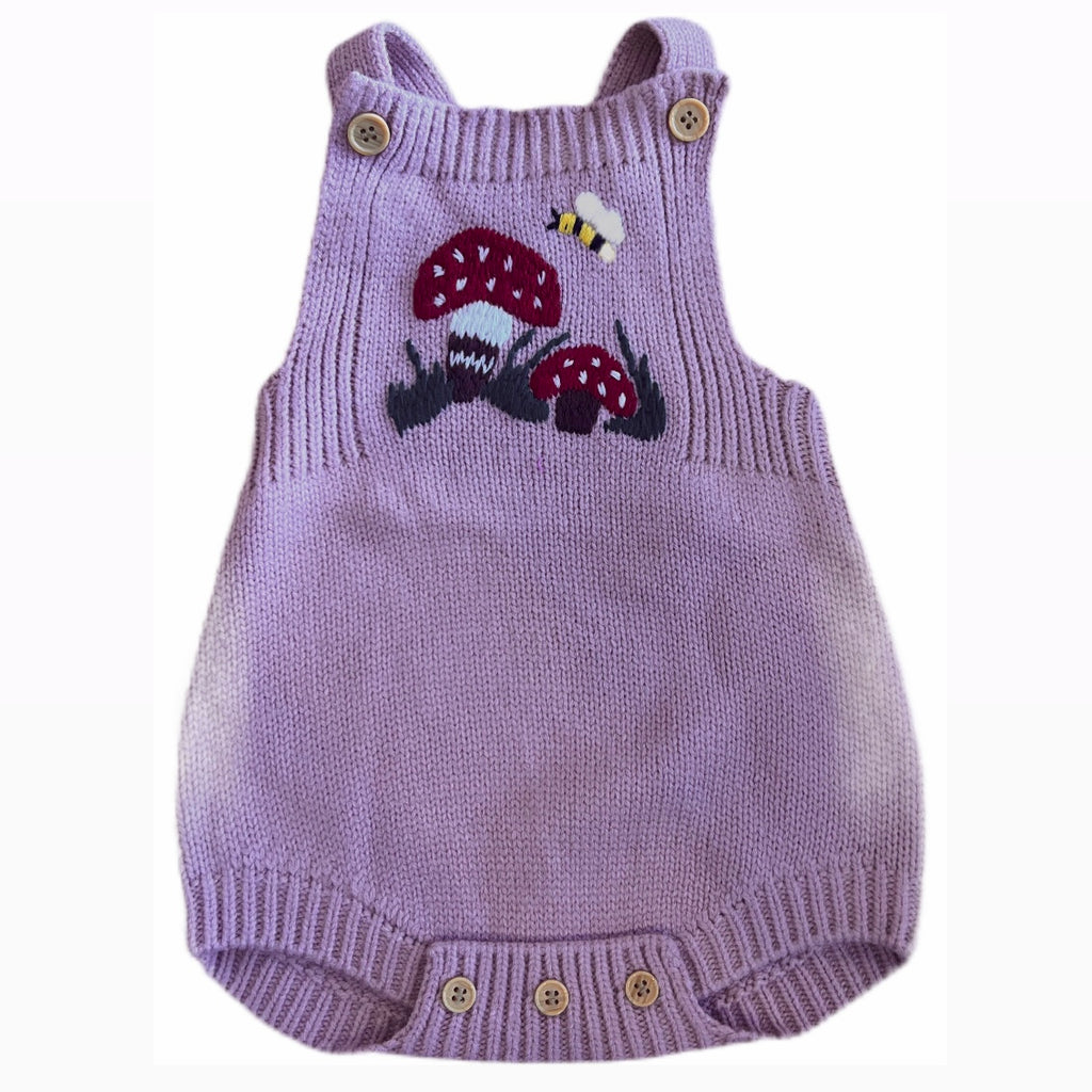 Knit Mushroom Romper | Pink