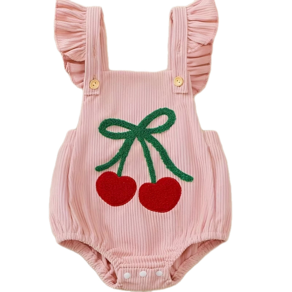 Romper | Corduroy Cherry