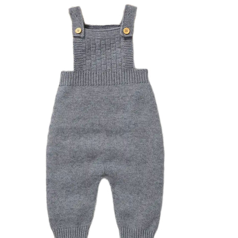 Knit Romper | Grey W/ Beanie
