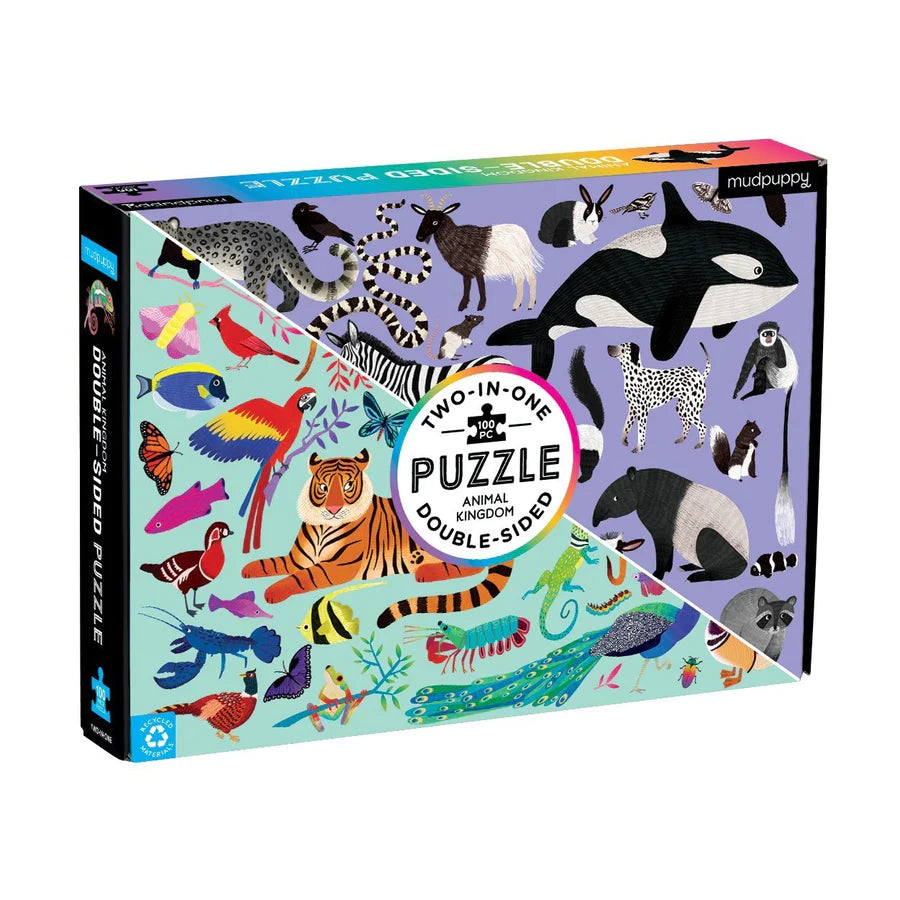 Puzzle | Double Sided Animal Kingdom Puzzle 100 Pieces