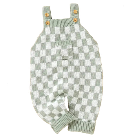 Knit Romper | Sage Checks