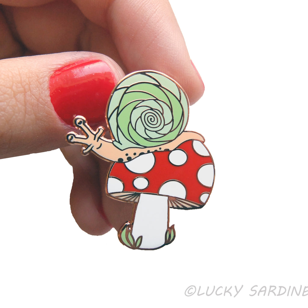 Enamel Pin | Mushroom & Snail