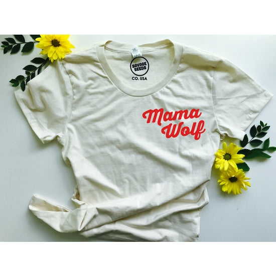 Adult Tee | Mama Wolf in Red