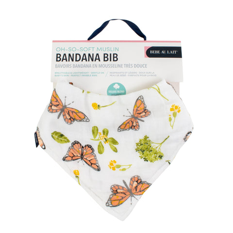 Oh-So-Soft Muslin Bandana Bib- Butterflies
