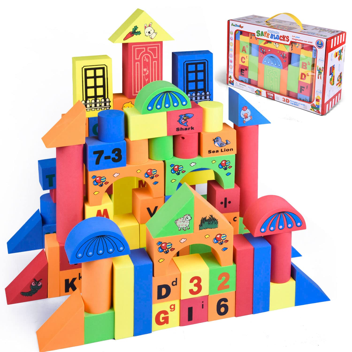 Children's foam top building blocks