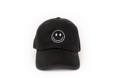 Hat | Embroidered Smiley In Black