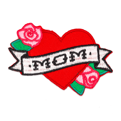 Patch | Mom Tattoo Heart Embroidered