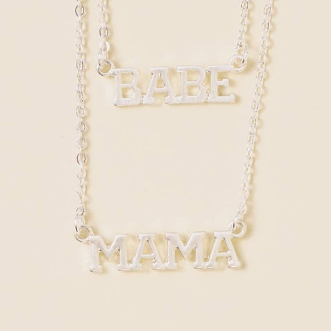 Necklace Set | Mama and Babe Silver