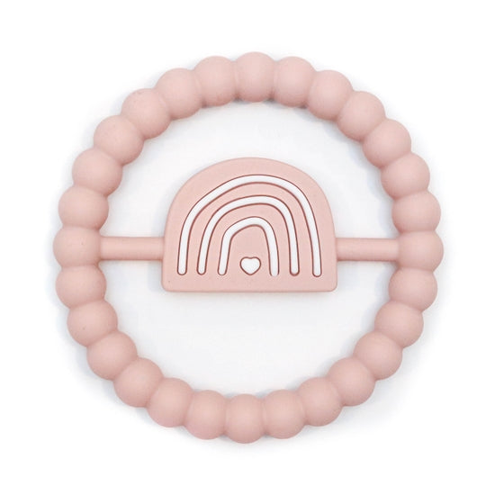 Teething Rainbow in Pale Pink