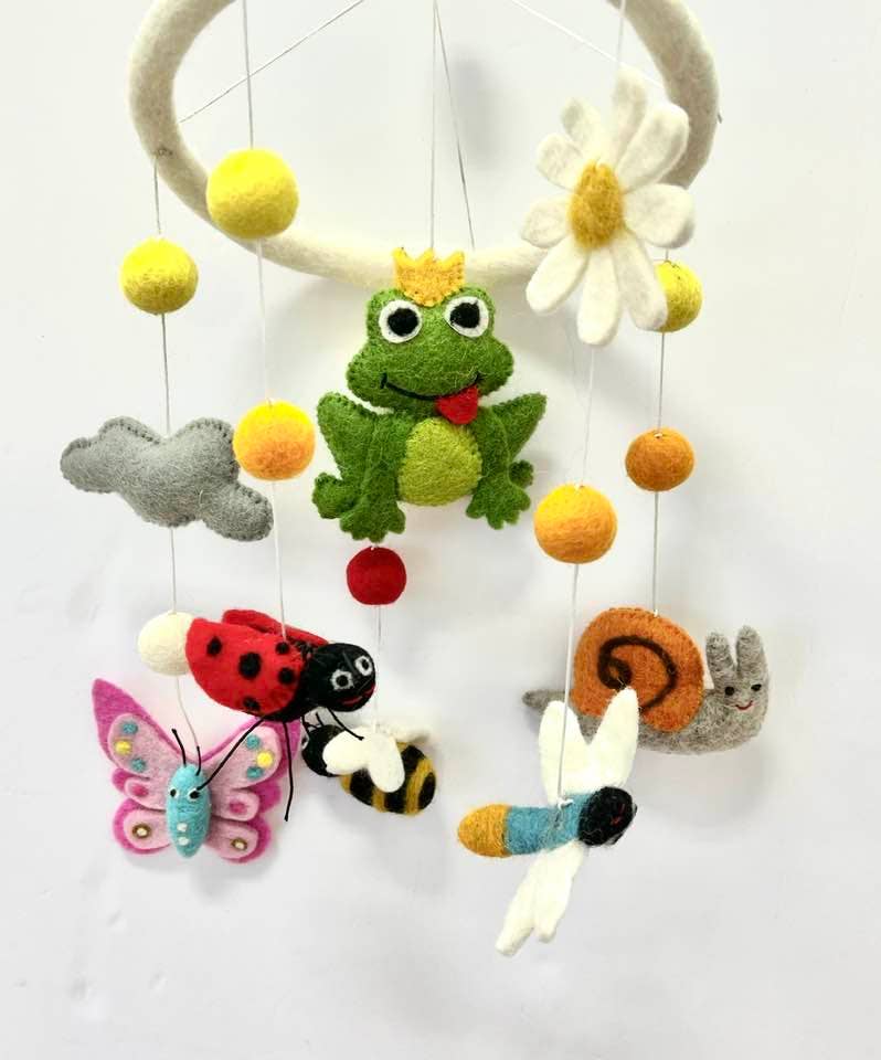 Mobile | Frog, Butterfly, Snail, Dragonfly, Ladybug, Bee