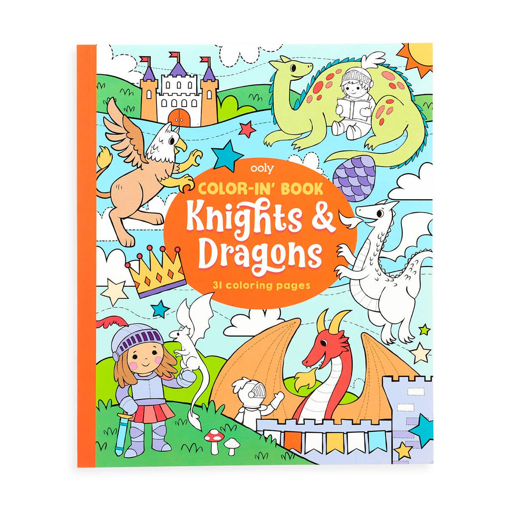 Color-in' Book | Knights & Dragons