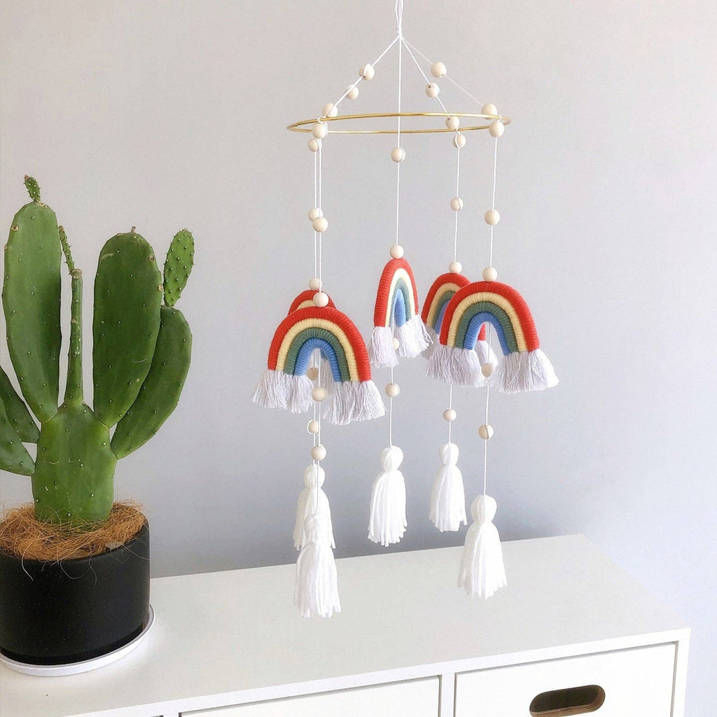 Mobile | Handmade Rainbow Hanging Baby Crib Mobile For Nursery Room